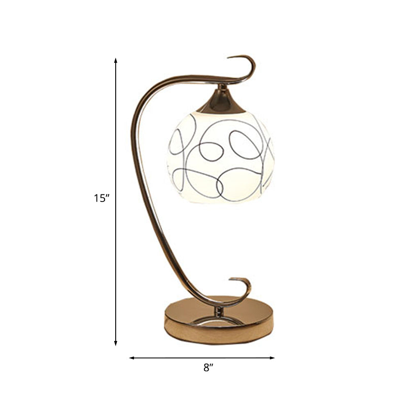Lisslune | Orbola – Classic white glass ball table lamp