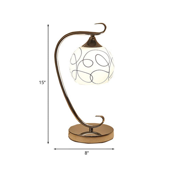 Lisslune | Orbola – Classic white glass ball table lamp
