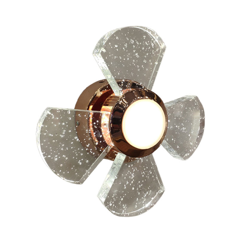 Lisslune | Fan Design Faceted Clear Glass Wall Light Modern LED Hall Wall Mounted Lighting