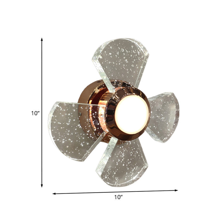 Lisslune | Fan Design Faceted Clear Glass Wall Light Modern LED Hall Wall Mounted Lighting
