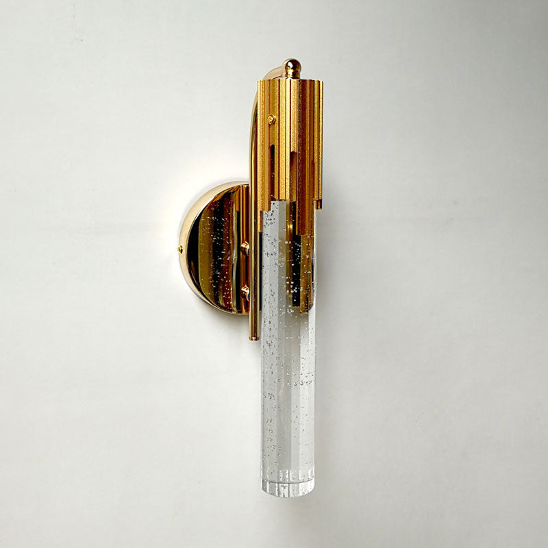 Lisslune | Crystal Gold Wall Mounted Lamp Tube LED Contemporary Wall Light for Living Room