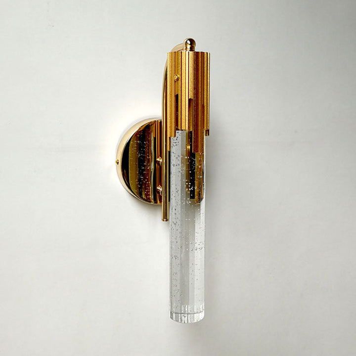 Lisslune | Crystal Gold Wall Mounted Lamp Tube LED Contemporary Wall Light for Living Room