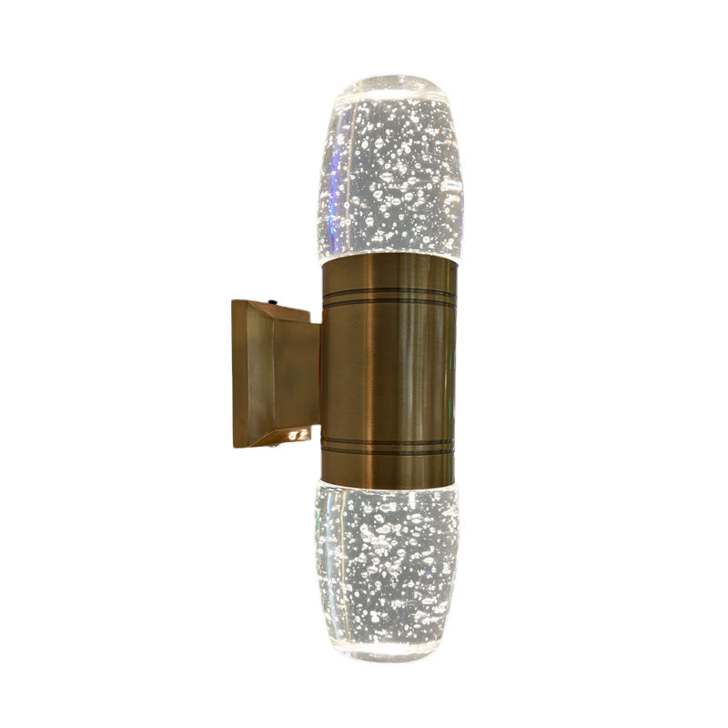 Lisslune | Tube Wall Sconce Modern LED Crystal Wall Light in Brass for the Bedroom