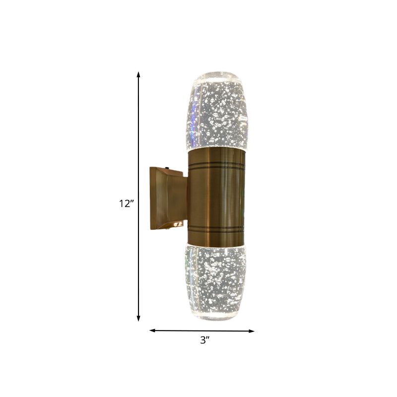 Lisslune | Tube Wall Sconce Modern LED Crystal Wall Light in Brass for the Bedroom