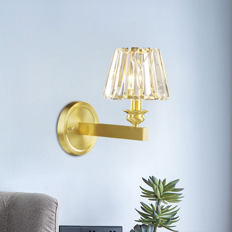 Lisslune | Brass Point Wall Lamp contemporary cut crystal 1 head wall-mounted lamp