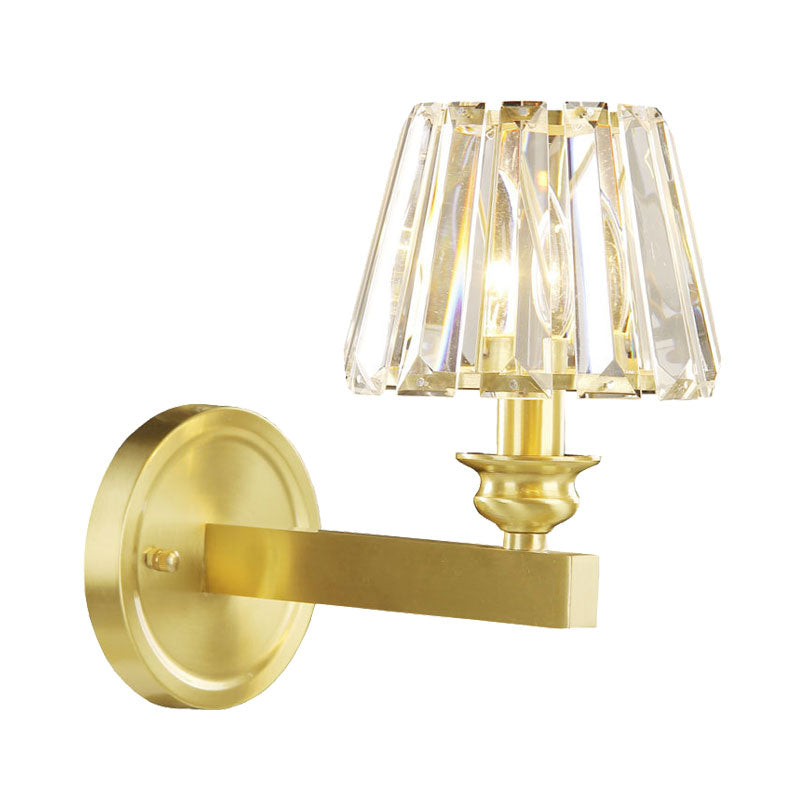 Lisslune | Brass Point Wall Lamp contemporary cut crystal 1 head wall-mounted lamp