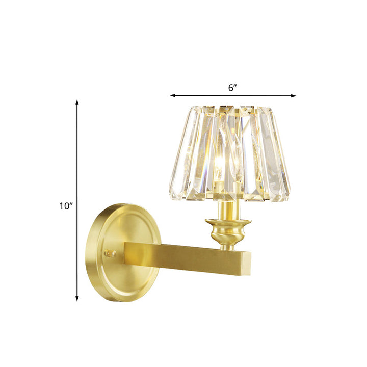 Lisslune | Brass Point Wall Lamp contemporary cut crystal 1 head wall-mounted lamp