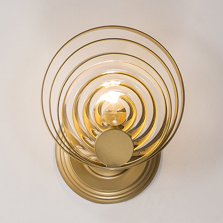 Lisslune | Gold 1/2-Light Wall Light Light Minimalist Metallic Swirling Round Wall Light Idea