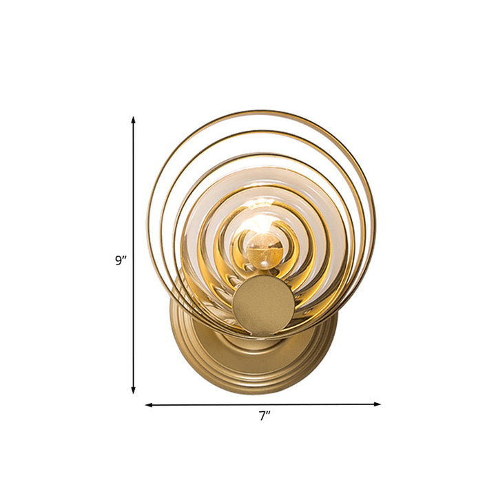 Lisslune | Gold 1/2-Light Wall Light Light Minimalist Metallic Swirling Round Wall Light Idea