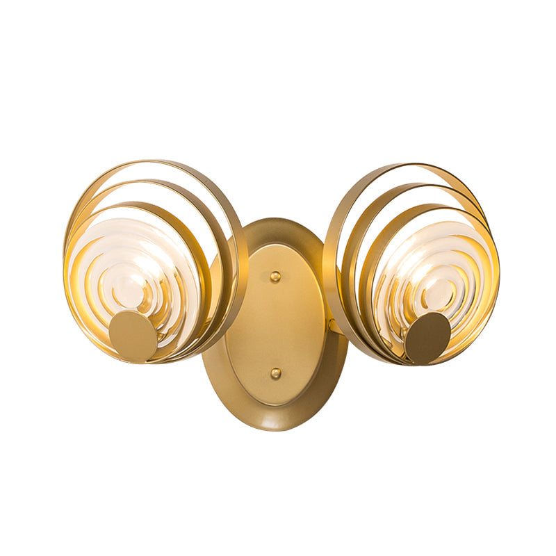 Lisslune | Gold 1/2-Light Wall Light Light Minimalist Metallic Swirling Round Wall Light Idea
