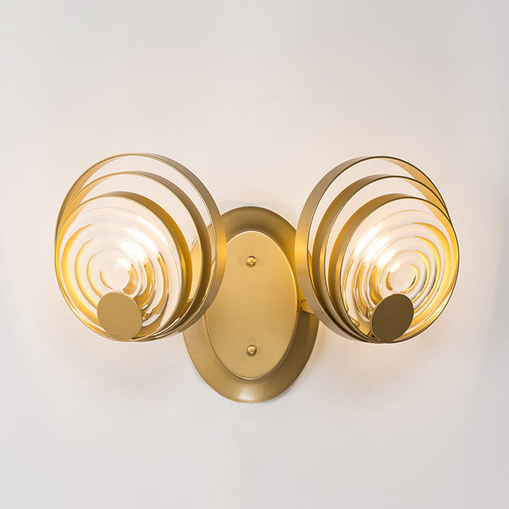 Lisslune | Gold 1/2-Light Wall Light Light Minimalist Metallic Swirling Round Wall Light Idea