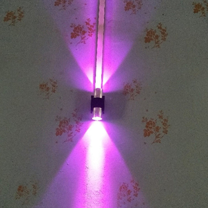 Lisslune | Tube Disco Pub Wall Light Aluminum Simple 3"/4.5" H LED Wall Mount Lighting in Silver, Blue/Yellow/Purple Light