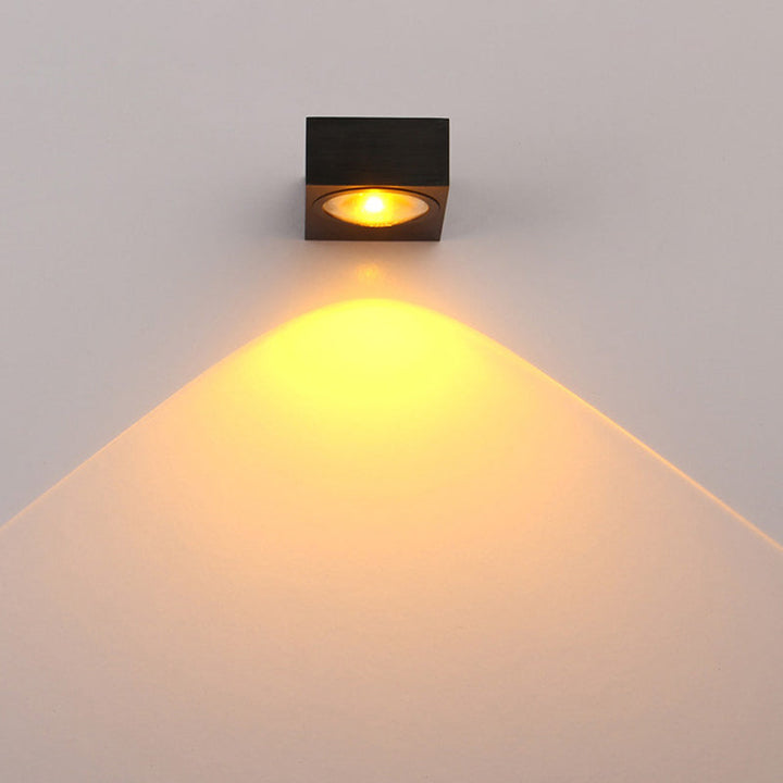 Lisslune | Aluminum Rectangle RGB Wall Lighting Simple Black/Brushed Silver Single/Dual-Sided LED Wall Mounted Light for Corridor