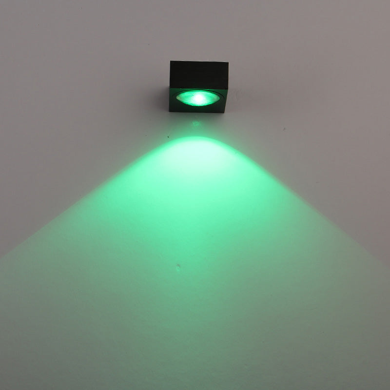 Lisslune | Aluminum Rectangle RGB Wall Lighting Simple Black/Brushed Silver Single/Dual-Sided LED Wall Mounted Light for Corridor