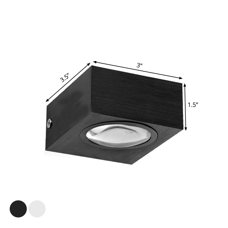 Lisslune | Aluminum Rectangle RGB Wall Lighting Simple Black/Brushed Silver Single/Dual-Sided LED Wall Mounted Light for Corridor