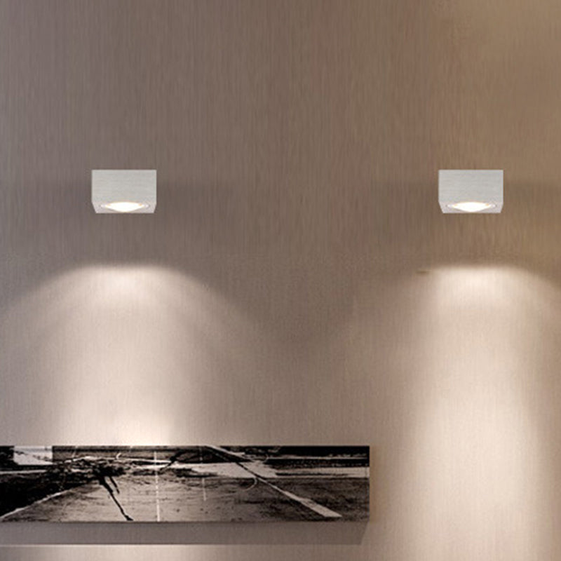 Lisslune | Aluminum Rectangle RGB Wall Lighting Simple Black/Brushed Silver Single/Dual-Sided LED Wall Mounted Light for Corridor