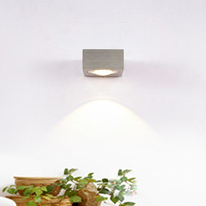 Lisslune | Aluminum Rectangle RGB Wall Lighting Simple Black/Brushed Silver Single/Dual-Sided LED Wall Mounted Light for Corridor