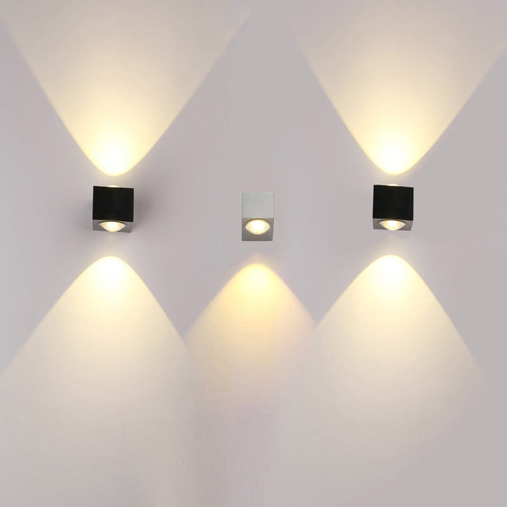 Lisslune | Aluminum Rectangle RGB Wall Lighting Simple Black/Brushed Silver Single/Dual-Sided LED Wall Mounted Light for Corridor