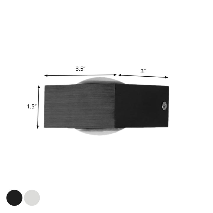 Lisslune | Aluminum Rectangle RGB Wall Lighting Simple Black/Brushed Silver Single/Dual-Sided LED Wall Mounted Light for Corridor
