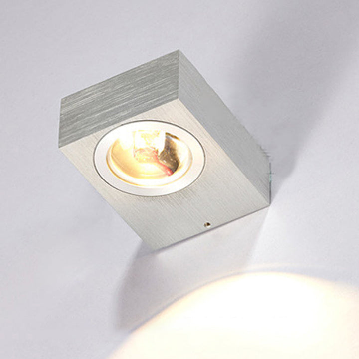 Lisslune | Aluminum Rectangle RGB Wall Lighting Simple Black/Brushed Silver Single/Dual-Sided LED Wall Mounted Light for Corridor