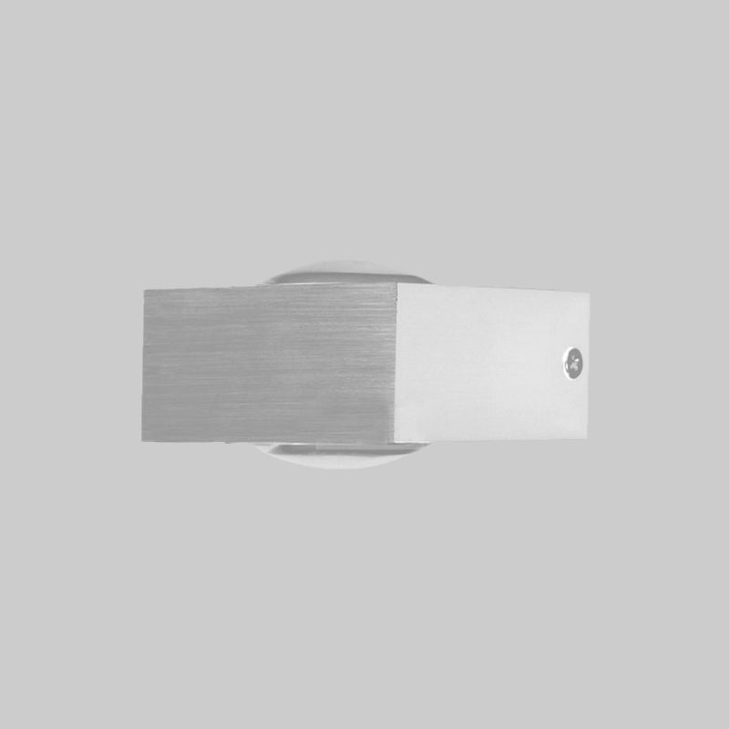 Lisslune | Aluminum Rectangle RGB Wall Lighting Simple Black/Brushed Silver Single/Dual-Sided LED Wall Mounted Light for Corridor