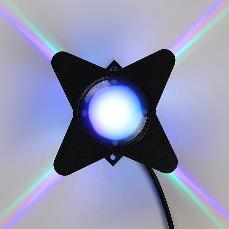 Lisslune | Petals Outdoor Wall Mounted Lamp Metallic Modern RGB Color Changing LED Wall Lamp in Black