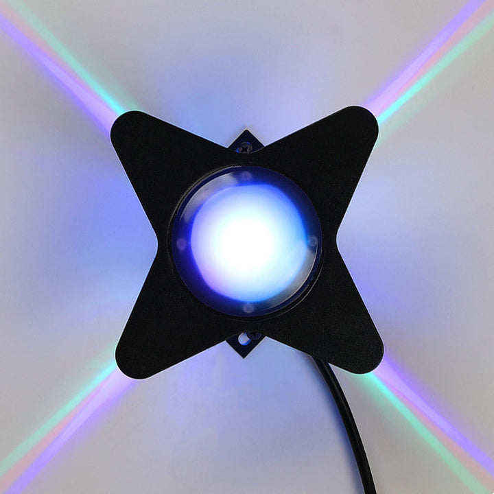 Lisslune | Petals Outdoor Wall Mounted Lamp Metallic Modern RGB Color Changing LED Wall Lamp in Black