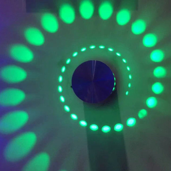 Lisslune | Modern 3D Swirl Wall Light Kit Metal Wine Pub RGB Color Changing LED Wall Lamp in Chrome