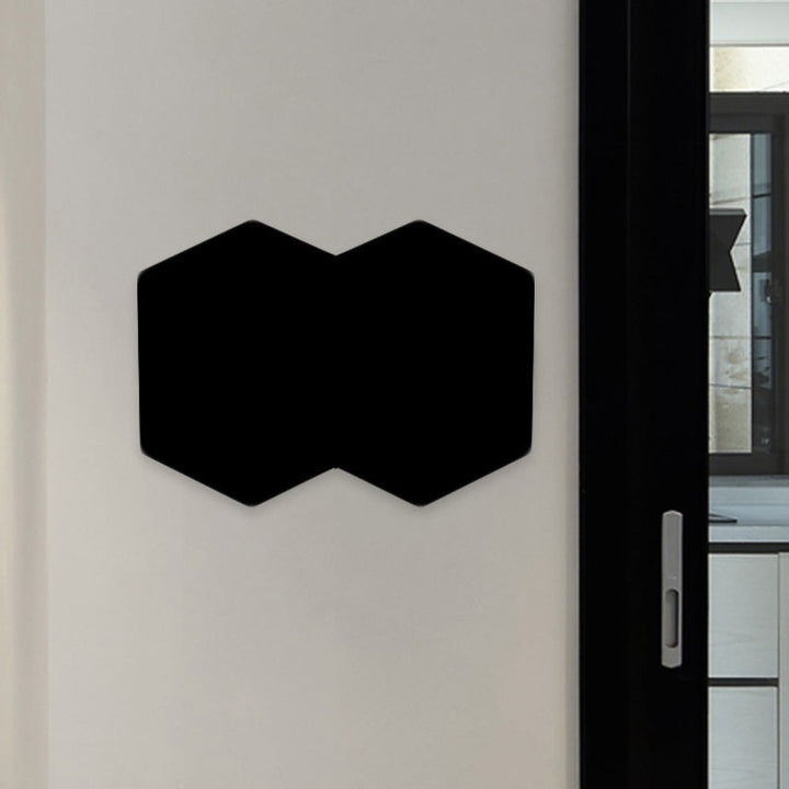 Lisslune | Modern 2/3/4-Light LED Ceiling Light Black Hexagon Wall-Mounted Light with Aluminum Shade, RGB Colors Light