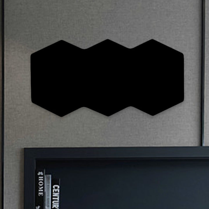 Lisslune | Modern 2/3/4-Light LED Ceiling Light Black Hexagon Wall-Mounted Light with Aluminum Shade, RGB Colors Light