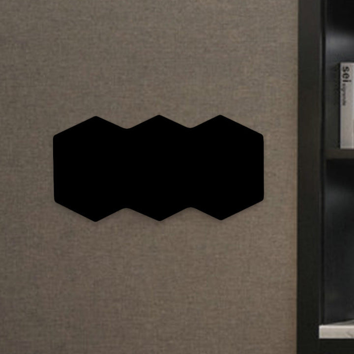 Lisslune | Modern 2/3/4-Light LED Ceiling Light Black Hexagon Wall-Mounted Light with Aluminum Shade, RGB Colors Light