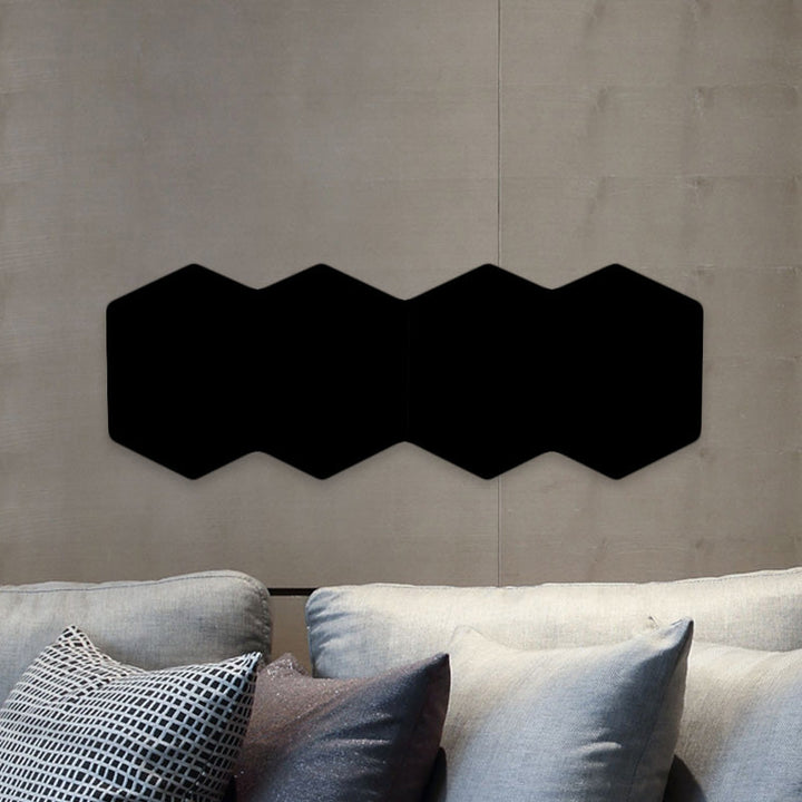 Lisslune | Modern 2/3/4-Light LED Ceiling Light Black Hexagon Wall-Mounted Light with Aluminum Shade, RGB Colors Light