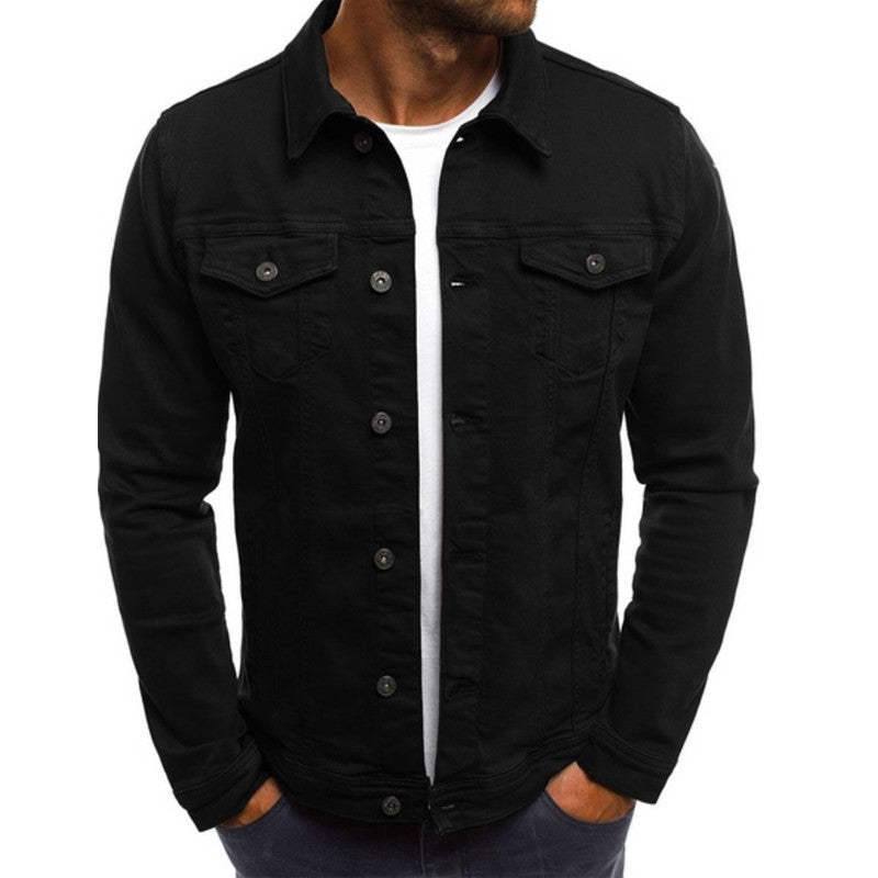 Men's denim jacket with classic cut and functional breast pockets Lisslune