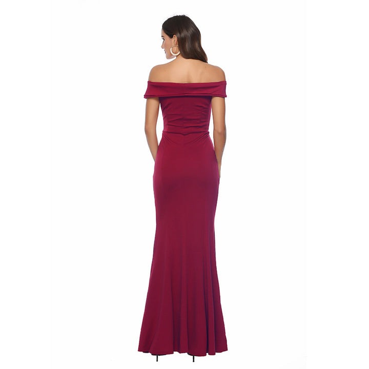 Ladies evening dress with strapless design