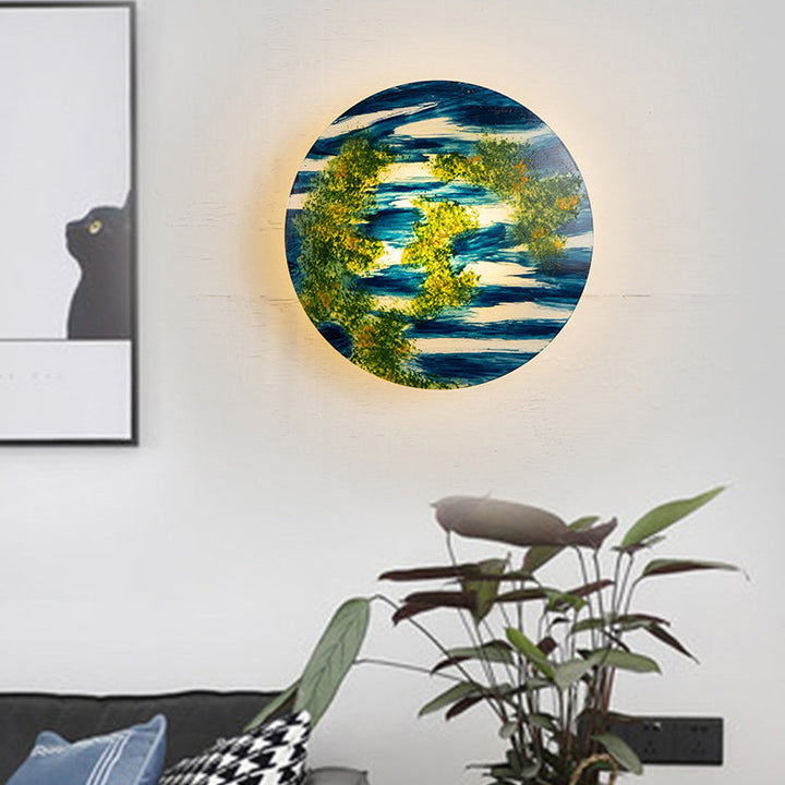 Skørter | Living Room Flat Planet Wall Light Acrylic Modern Creative Multi-color Wall Lamp