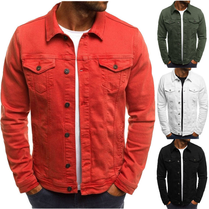Men's denim jacket with classic cut and functional breast pockets Lisslune