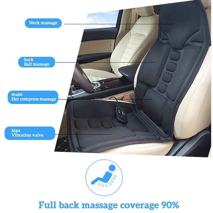 Lisslune | Massage Chair Pad with Heat | 8 Massage Modes, Deep Tissue Relief & Portable for Home and Car Use