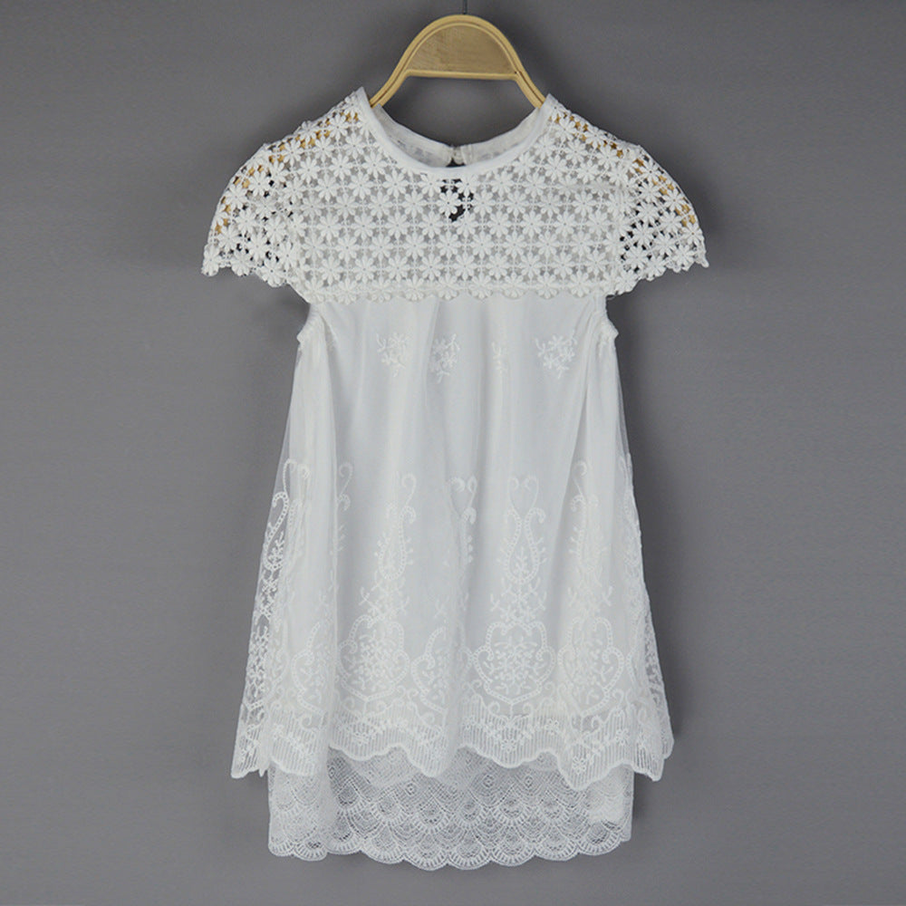 Ladies lace dress with floral design and flared hem Lisslune