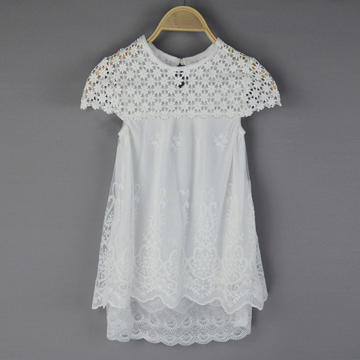 Ladies lace dress with floral design and flared hem Lisslune