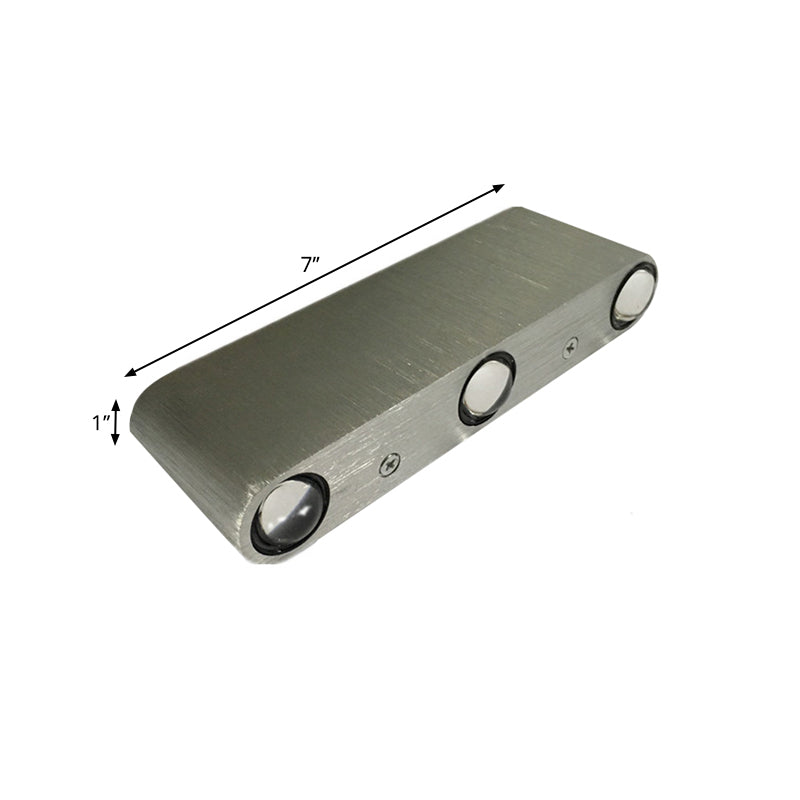 Skørter | Rectangular Wall Lamp Modern Metal Karaoke Room LED Wall Lamp in Nickel, 7"/7.5" Width