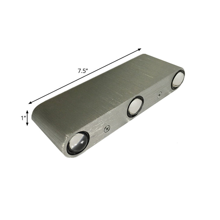 Skørter | Rectangular Wall Lamp Modern Metal Karaoke Room LED Wall Lamp in Nickel, 7"/7.5" Width