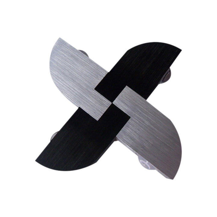Lisslune | Windmill Aluminum Wall Lighting Contemporary Black and Silver LED Wall Light in RGB Color Light