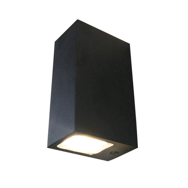 Lisslune | Minimalistic LED 2-sided Wall Lamp Black Rectangular Wall Lighting with Metal Shade, Blue/Purple/Yellow Light