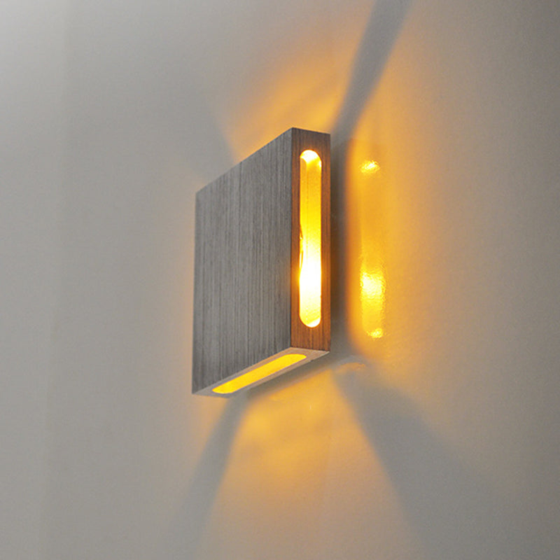 Lisslune | Square Foyer 4-Way Wall Light Metal Modern LED Wall Lamp in Silver, Purple/Red/Blue Light