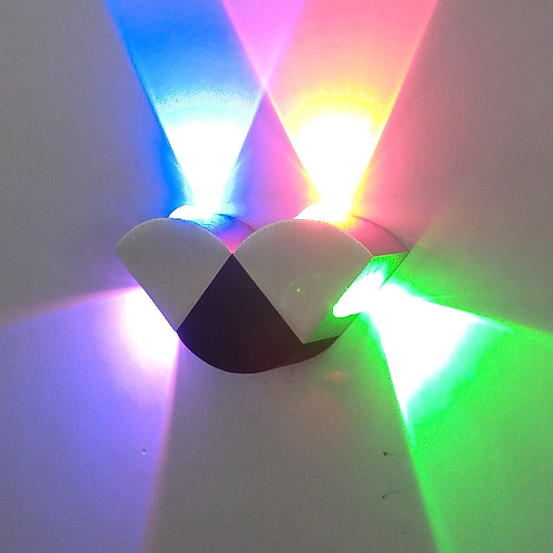 Lisslune | Butterfly Wall Mount Lighting Modern Stylish Aluminum Black and Silver LED Wall Lamp in Multicolor/Blue/Red Light