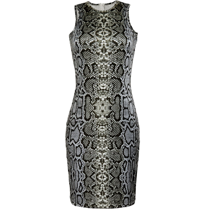 Women's Sexy Figure-Hugging Mini Dress in Snake Skin Look