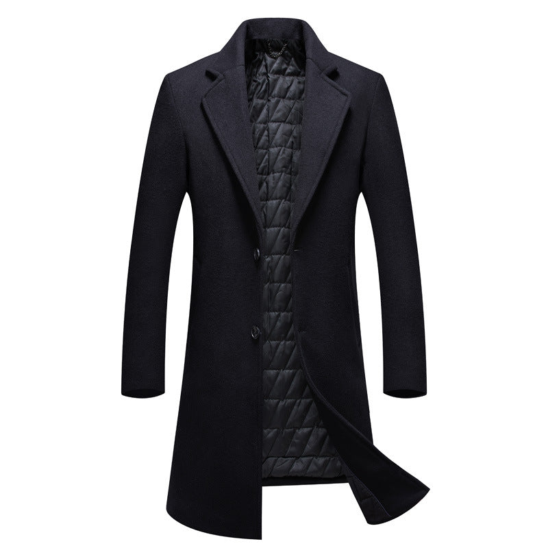 Men's Elegant and Warming Long Coat with Quilted Lining Lisslune