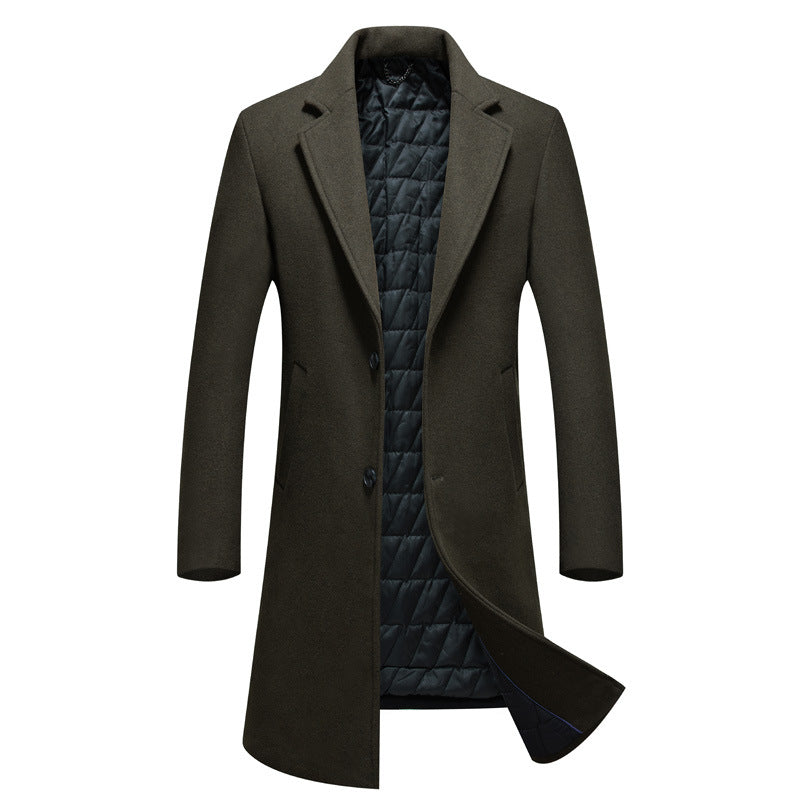 Men's Elegant and Warming Long Coat with Quilted Lining Lisslune