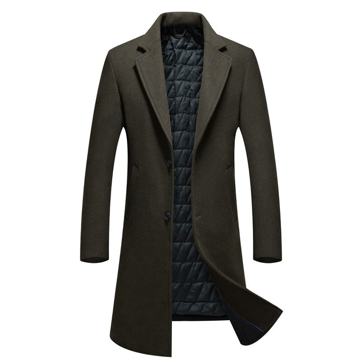 Men's Elegant and Warming Long Coat with Quilted Lining Lisslune