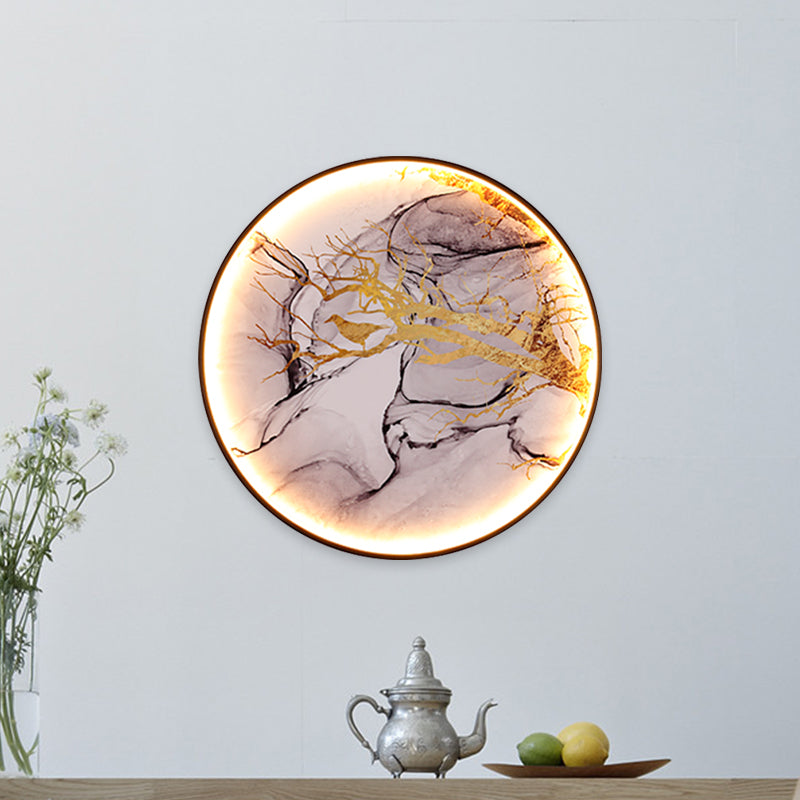 Skørter | Asian Flowers/Bird Fabric Wall Lighting LED Wall Light Fixture in Black for the Living Room